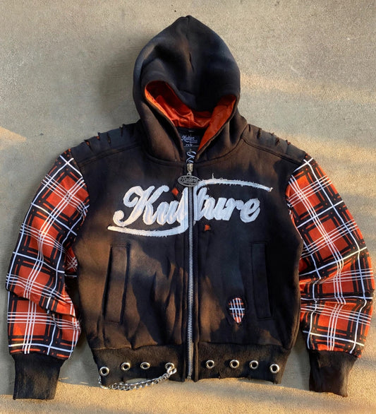 PLAID ZIP-UP